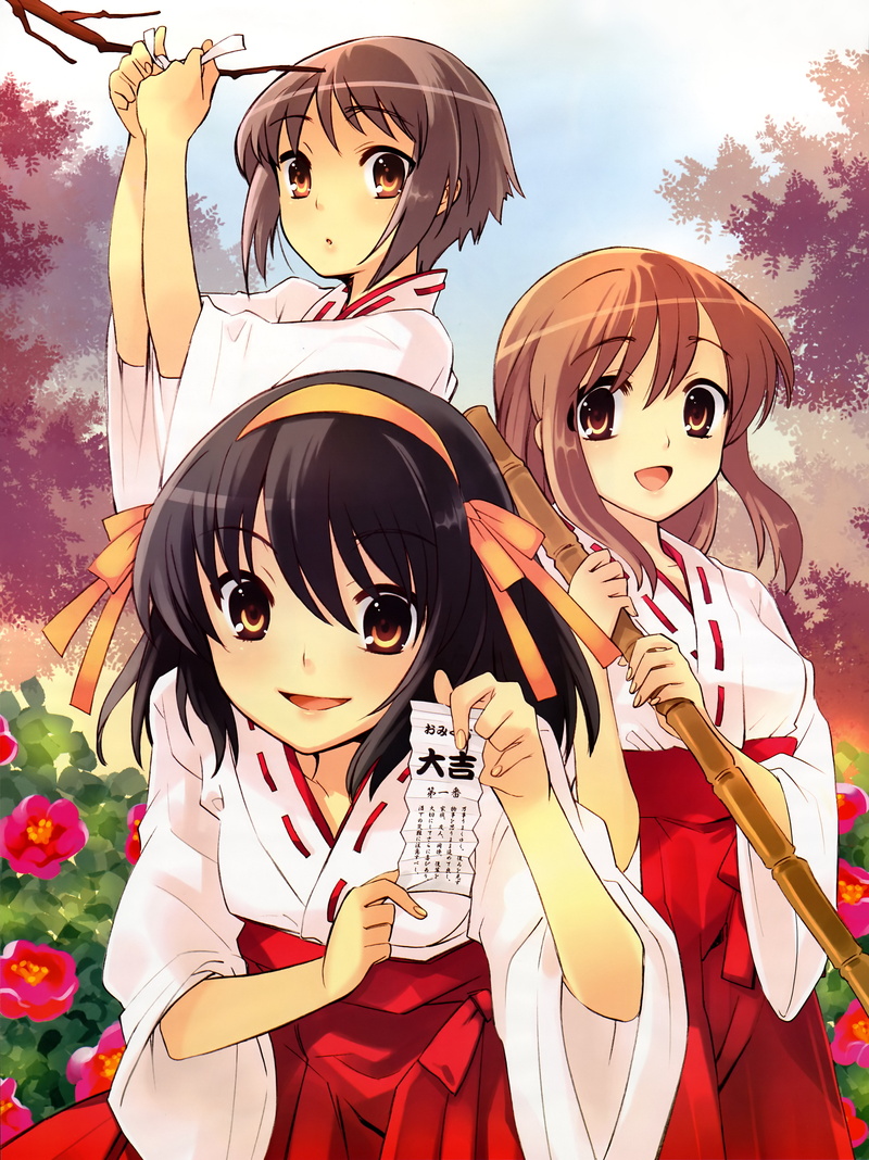 costume, anime girls, lifestyles, happiness, people, 5K, females, Suzumiya Haruhi, cute, two people, offspring, innocence, representation, women, Asahina Mikuru