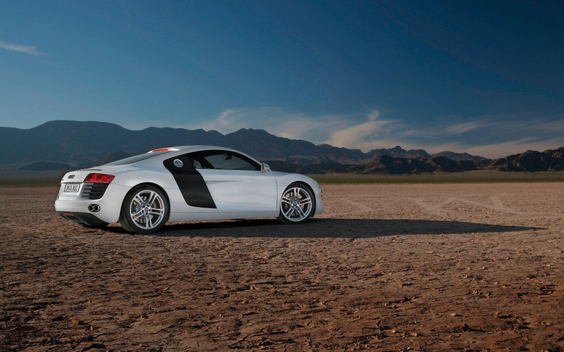 mountain, arid climate, road, sports car, Audi R8, speed, no people, Audi, dust, transportation, landscape, environment, desert, sky, tire, mode of transportation