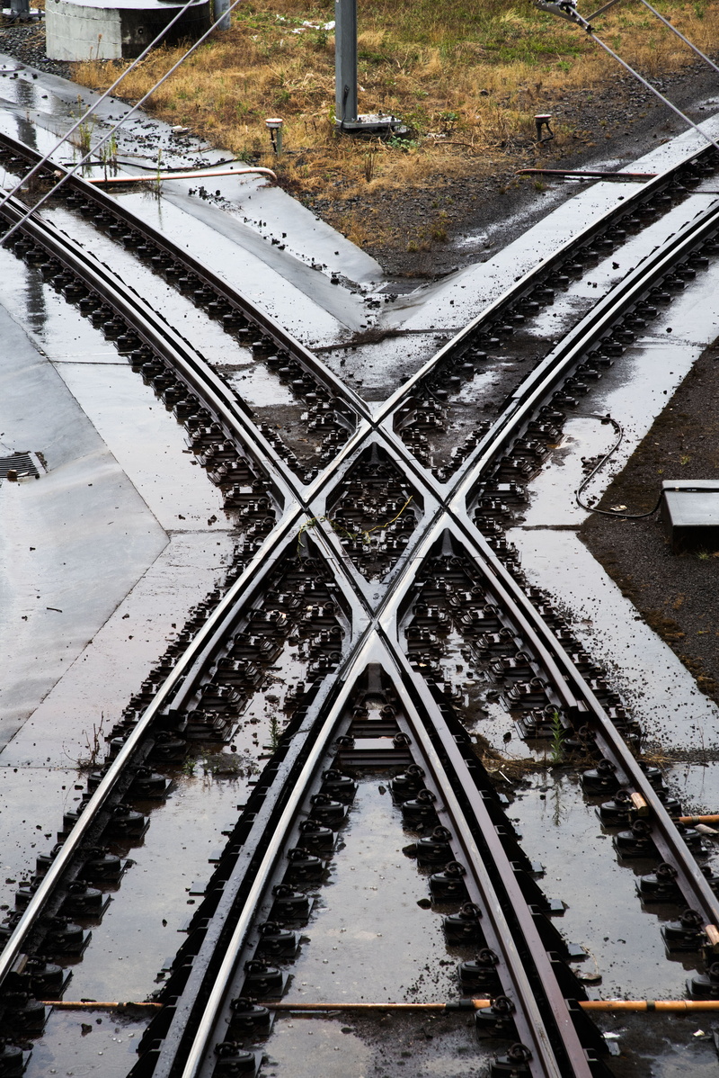 art, rail, diminishing perspective, public transportation, way, light, architecture, two, no people, train, high angle view, landscape, wildlife, mode of transportation