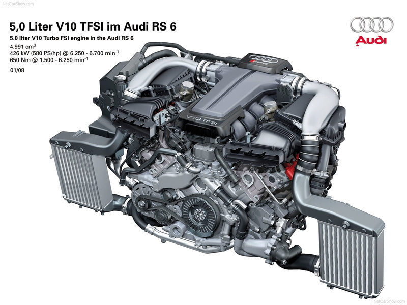 rs6, 4f-c6, 720P, avant, 2008, audi, engine