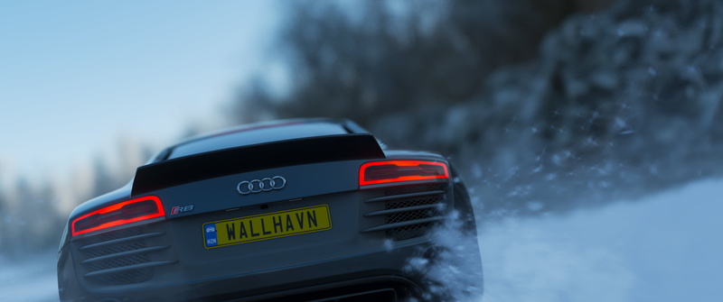luxury, snow, car, WALLHAVN, 2K, Audi R8 V10, Forza Horizon 4