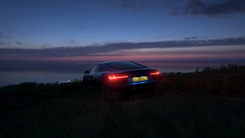 Forza Horizon 4, Audi R8 Type 4S, blue cars, 4K, screen shot, video games, Forza