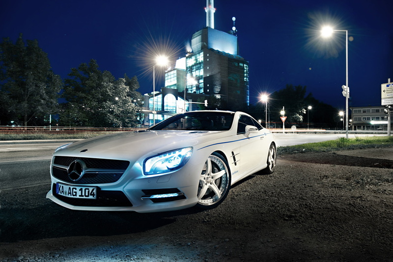 1080P, car, graf, weckerle, 2012, white, tuning, glow, lights, night, mercedes benz, xenon, 500