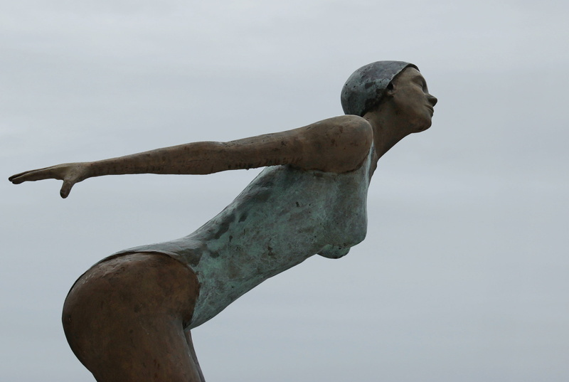 concrete, body, fun bathing, wood - material, statue, gray, water, close-up, no people, swim, human representation, woman, outdoors, creativity, knokke-heist
