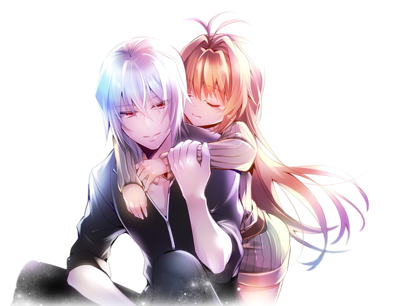 hampnie, 1080P, white, tears, hug, hambart, red, kamisama, blonde, eyes, mmm suke, nichiyoubi, hair, inai