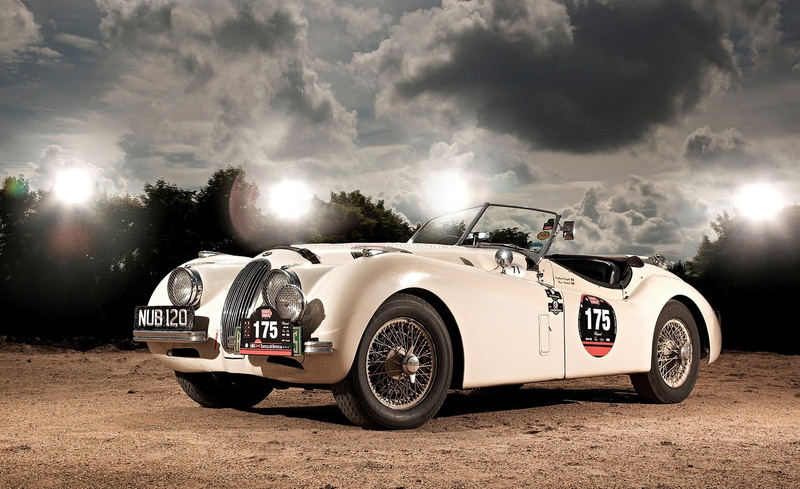 dust, sky, car, motor vehicle, no people, mode of transportation, illuminated, land vehicle, jaguar xk120 roadster, xk, nature, Motors, outdoors, 1080P