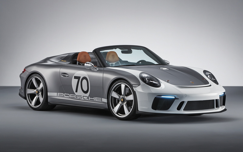 indoors, sport, gray, land vehicle, Porsche 911 Speedster Concept, studio shot, car, 2018, luxury, racecar, motor vehicle, transportation, motorsport, wealth