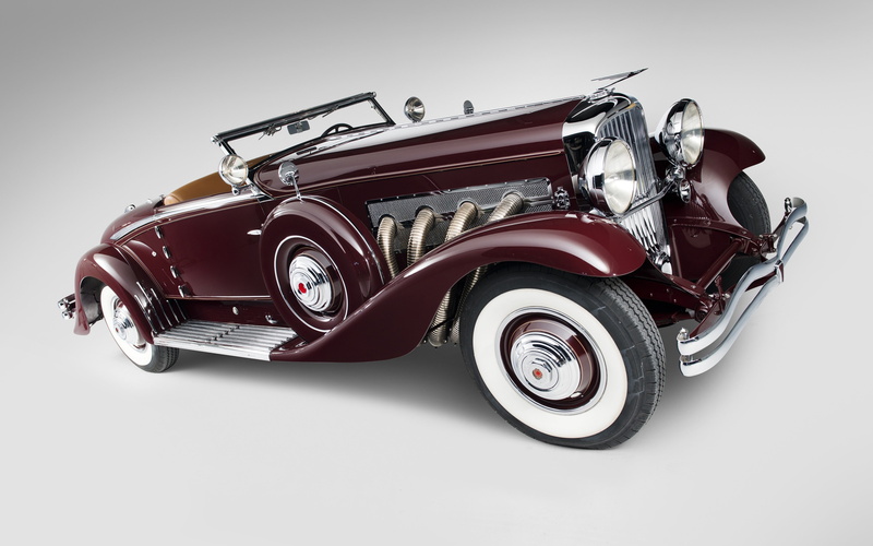 car, 2K, Duesenberg Model SJ, simple background, Vintage car
