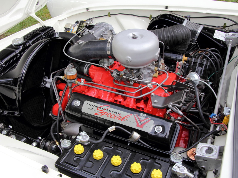 300hp, ford, thunderbird, special, engine, 1080P, 1957, retro, 312, supercharged, 40a