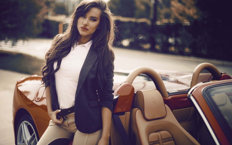 2K, brunette, F430, Ferrari F430, women, nature, Ferrari, Natalya Ignatenko