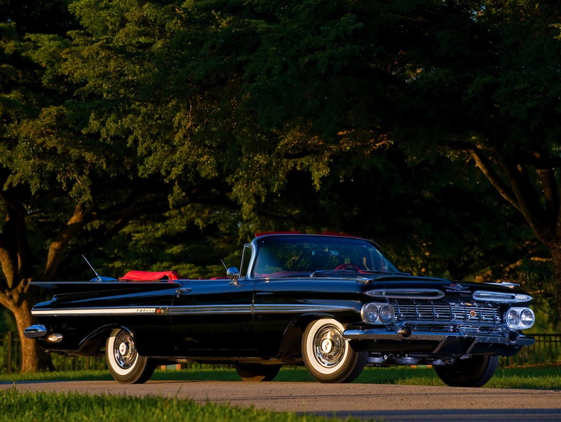 convertible, 1959, antique, 1080P, chevrolet, classic, impala, cars, chevy, vintage, black