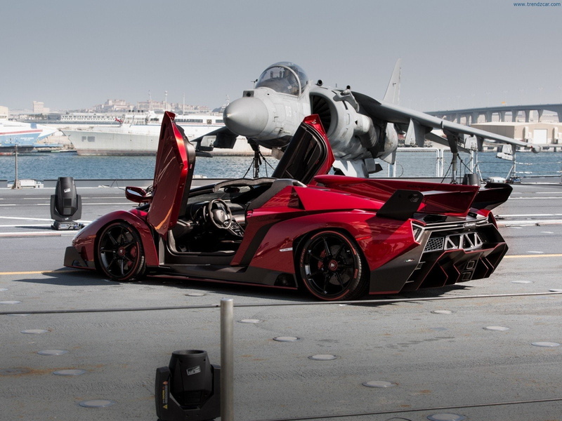720P, roadster, supercar, italan, lamborghini, veneno, 2014, red, rosso