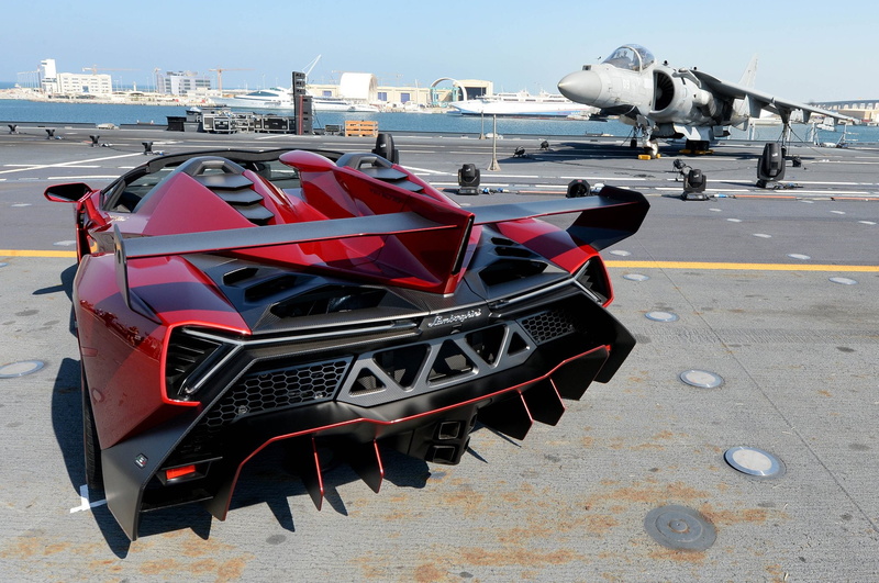 lamborghini, red, roadster, veneno, 1080P, supercar, italan, rosso, 2014