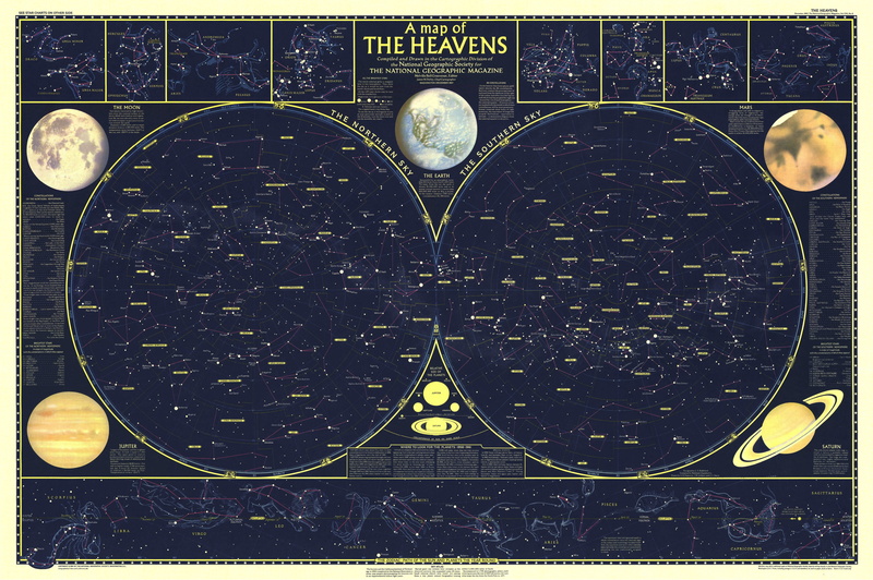 map, 4K, 1957, stars, space, Zodiacs, Heavens