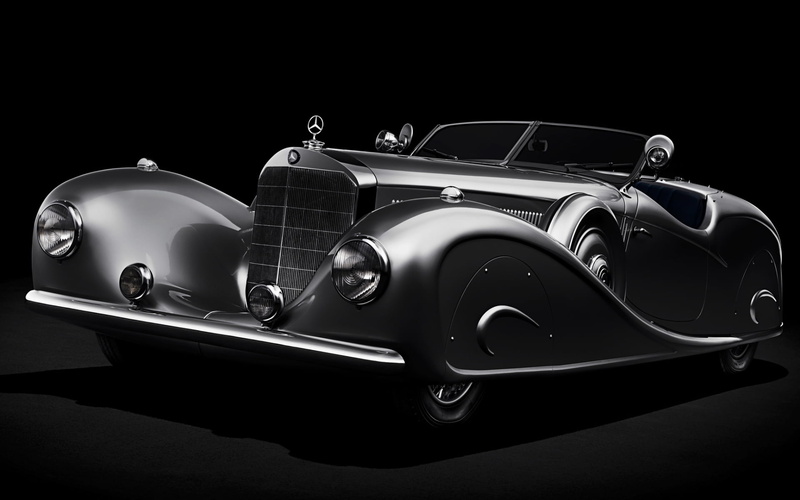 studio shot, twilight, land vehicle, shiny, shape, side view, convertible, retro, transportation, mode of transportation, 1936, by Erdmann andRossi, reflection