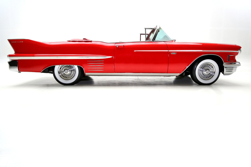 convertible, red, series-62, cars, 1080P, cadillac, 1958, classic