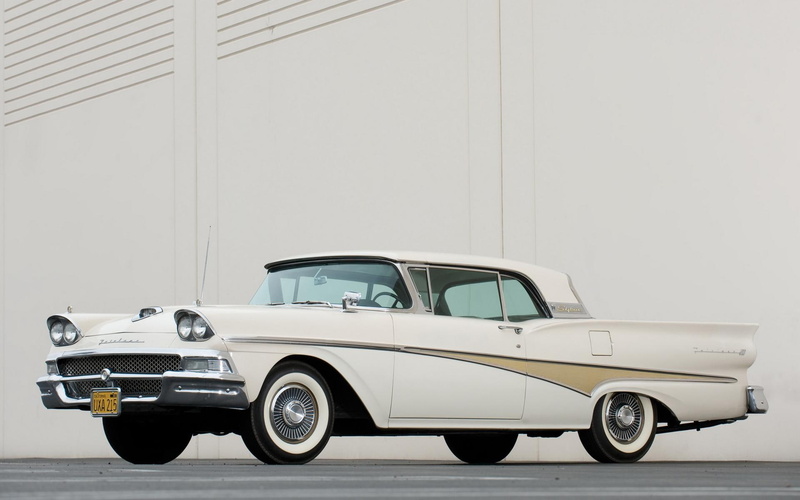 ford fairlane 500 skyliner, fairlane, skyliner, cars, 1920x1200, white, 1080P, ford, muscle, car