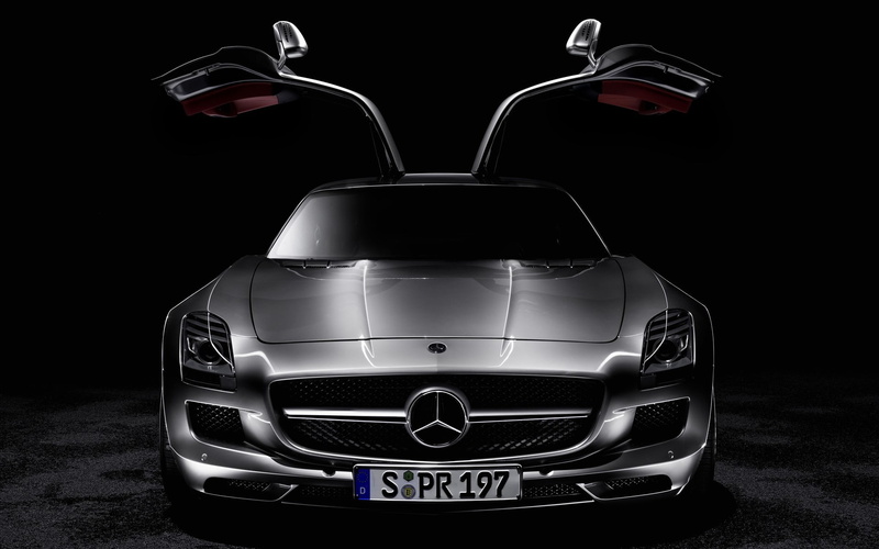 benz, black background, 2012, motor vehicle, class, land vehicle, amg, communication, no people, illuminated, studio shot, retro styled, silver, indoors