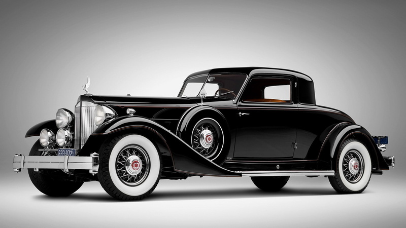 1080P, car, vintage, monochrome, Packard, black cars