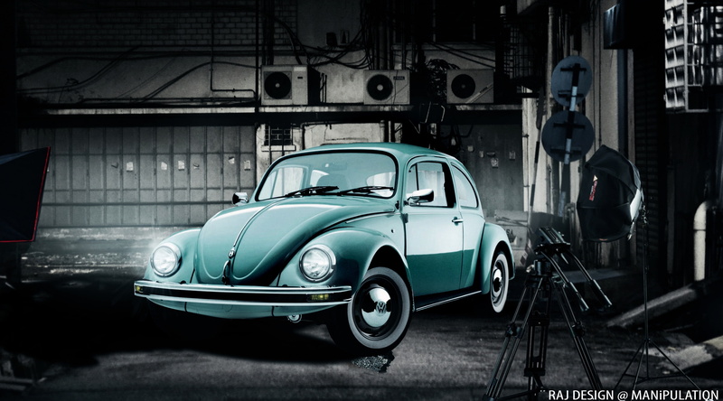 Cars, night, volkswagen beetle, built structure, 4K, outdoors, car, mode of transportation, building exterior, beetle, city, retro styled, side view, Volkswagen