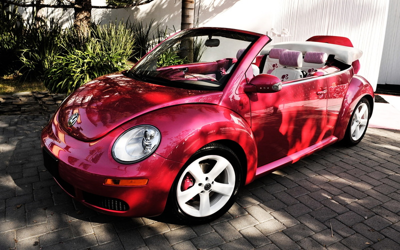 1080P, barbie, vw, coupe, cabriolet, beetle, pink