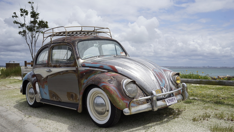 sydney, cloud - sky, day, australia, 5K, metal, tire, beach, sky, vw, plant, shabby, vintage car, surfing, retro styled, mode of transportation, abandoned