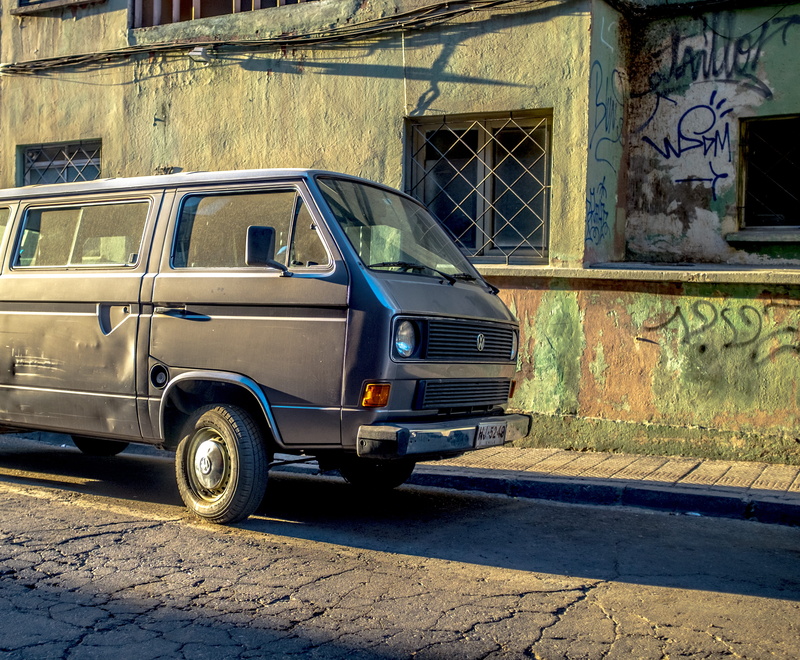 city, architecture, south america, motor vehicle, land vehicle, dusk, day, old, mode of transportation, german, kombi, vintage, road, 4K, built structure
