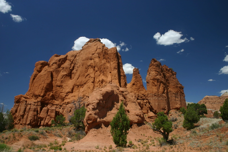 low angle view, semi-arid, day, national Park, colorful, Kodachrome, 2K, scenics - nature, scenics, no people, rock - Object, cloud - sky, outdoors, travel destinations
