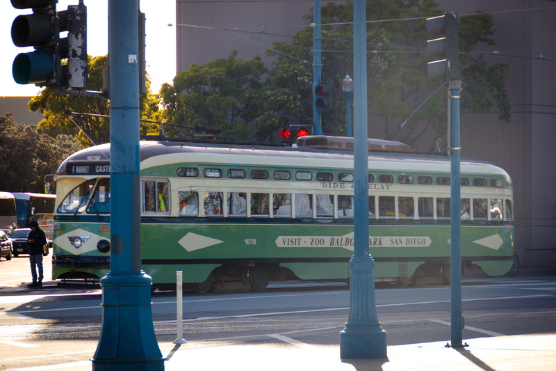 street, architecture, united states, train - vehicle, travel, public transportation, 5K, road, train, incidental people, bay area, san francisco, built structure