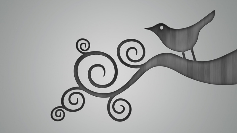 gray,  grey, curve, design, shape, number, indoors, abstract, gray background, pattern, symbol, white color, 1080P, birds, monochrome, chrome, art and craft