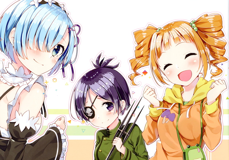 2K, Yayoi Takatsuki, Re:ZERO -Starting Life in Another World-, Crossover, The iDOLM@STER, Chrome Dokuro, Rem (Re:ZERO), Anime, Katekyō Hitman Reborn!