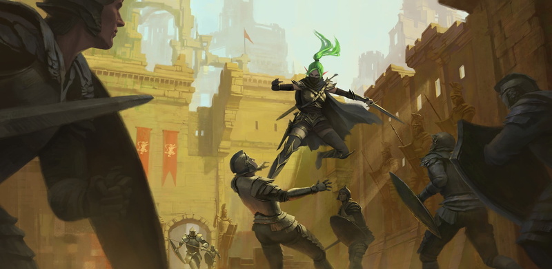 art and craft, black, 1080P, group of people, government, men, elves, fantasy art, warrior, standing, leisure activity, gun, built structure, three quarter length