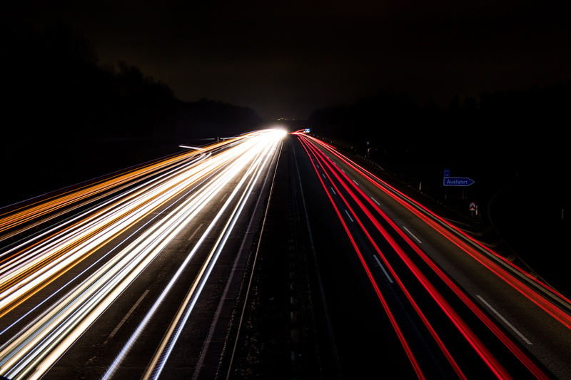 blurred motion, multiple lane highway, 5K, direction, taillights, motion, autos, vehicle light, movement, roadway, the way forward, outdoors, light, transportation