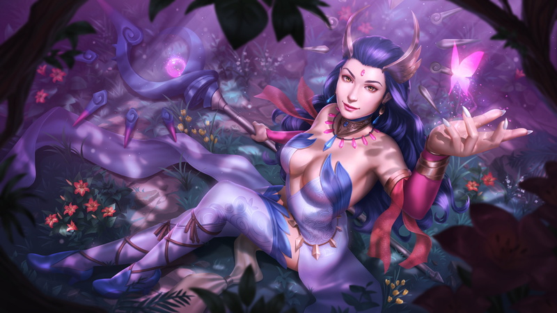 chest, beauty, art, forest, girl, Lana Solaris, MAG, 8K, look, dress, staff