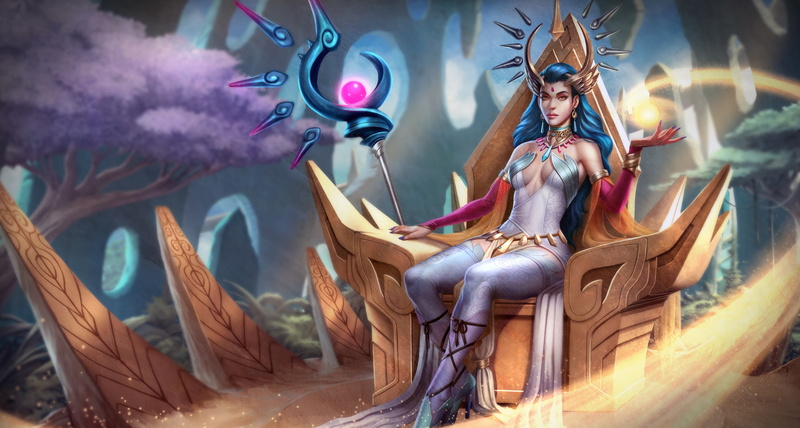 dress, MAG, the throne, art, staff, lana solaris, girl, 4K