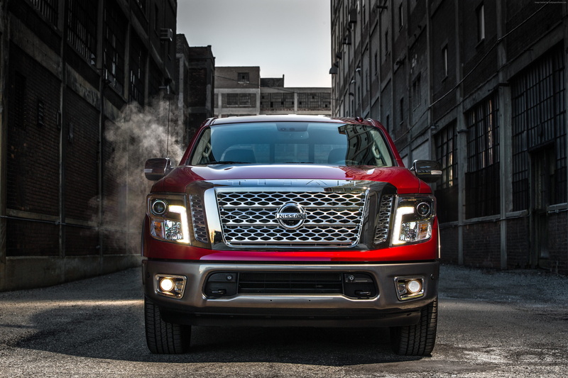 4K, red, Nissan Titan Platinum, off-road, Chicago Auto Show 2016