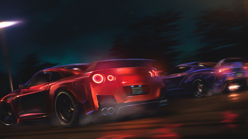 Toyota Supra A90, 1080P, Nissan GT-R 2017, car