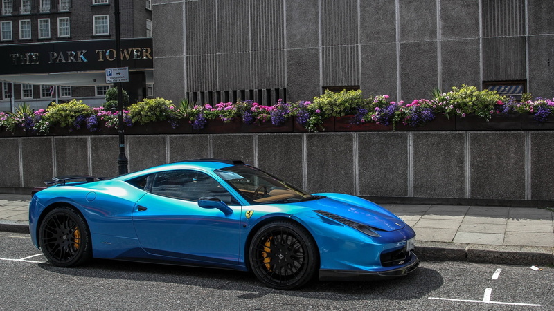 1080P, Supercar, Ferrari, Blue, italia, Hamann
