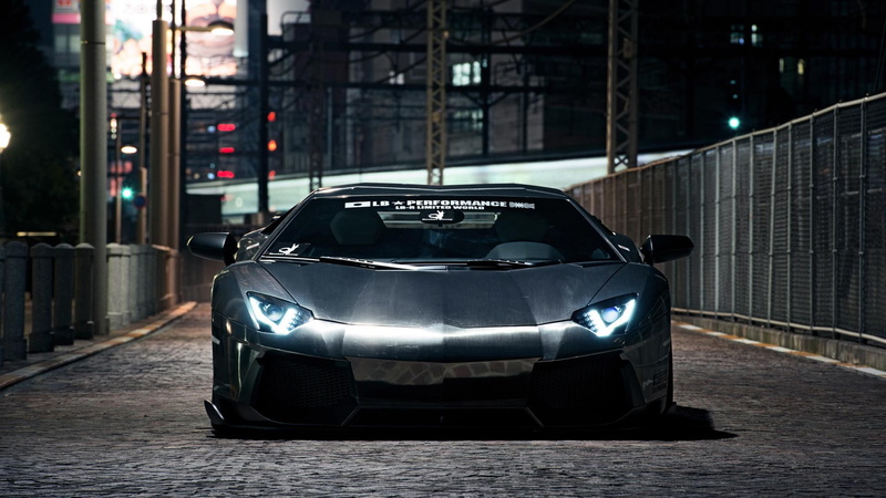 black, lamborghini, cars, sports, lp, 1080P, car, aventador