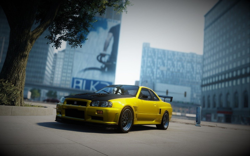 Tilt Shift, Cityscape, 720P, video games, R R34, The Crew Wild Run, Japanese Cars, The Crew, Nissan Skyline GT