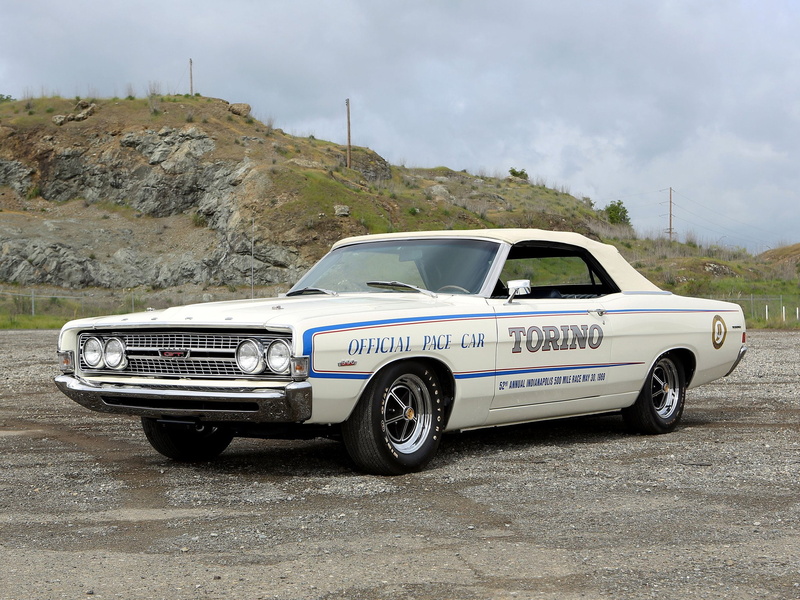 classic, convertible, race, g t, indy, fairlane, 1080P, torino, ford, 500, racing, muscle, pace, 1968