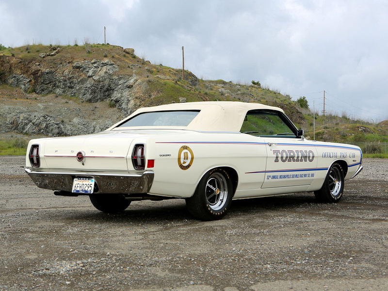 g t, muscle, 1968, convertible, pace, torino, race, indy, 500, ford, classic, fairlane, 1080P, racing