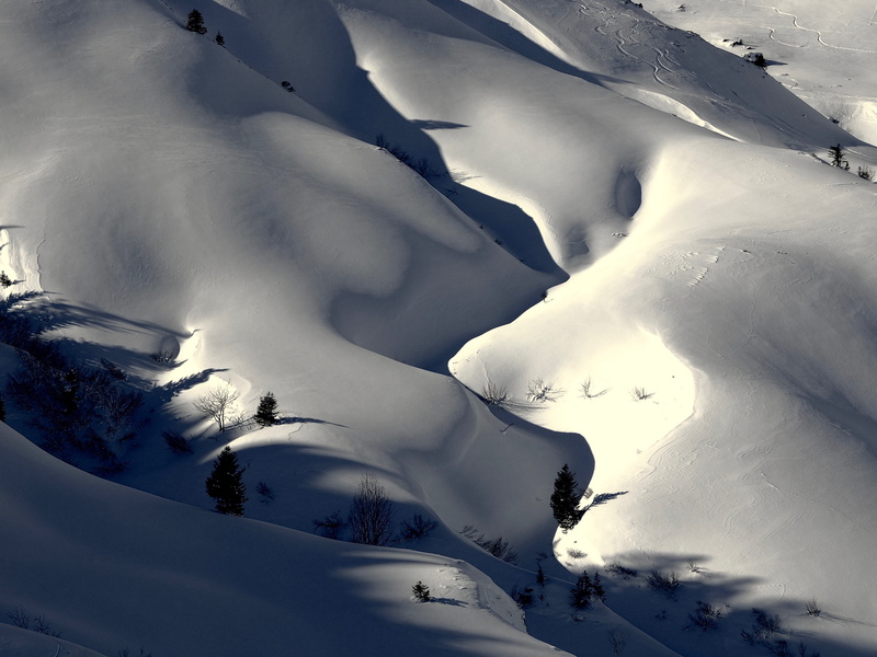 sunlight, blakc and white, scenics - nature, slope, day, snow, sport, european Alps, non-urban scene, nature, landscape, tranquil scene, winter, ice, 4K