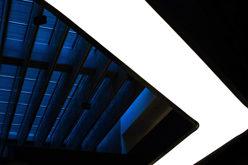 wall - building feature, flying, silhouette, 4K, blue, architecture, ceiling, built structure, eagle, housing, triangle, copy space, animal, skylight