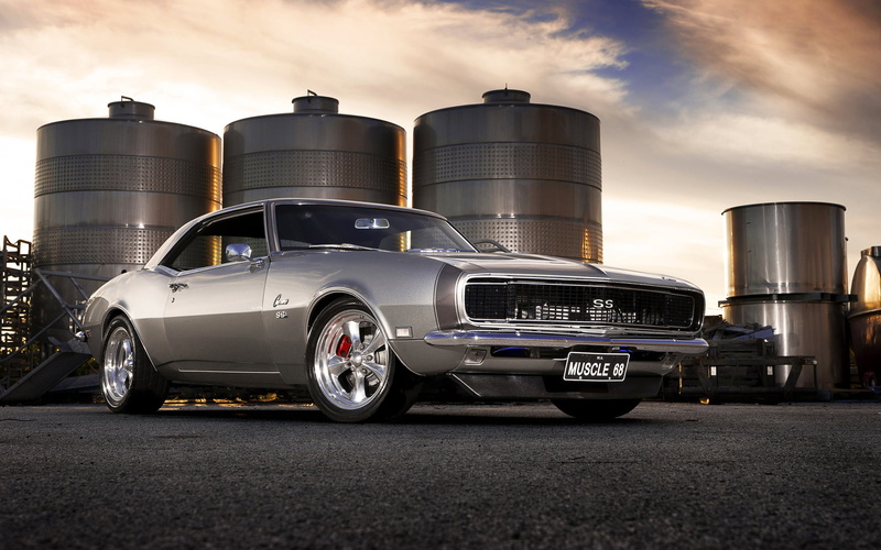 architecture, metal, motor vehicle, rechange, coupe, chevrolet camaro ss, road, gray, charger, day, wheel, sky, muscle car, large, city, dodge, land vehicle