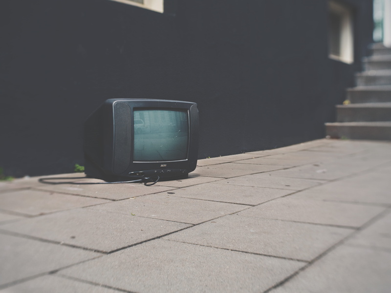 city, architecture, nature, concrete, near, CRT TV, turned, brown, focus on foreground, built structure, sunlight, flooring, street, brick, no People, black