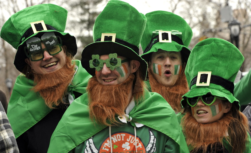 green color, clothing, Saint Patricks Day, sunglasses, headshot, festival, green, Ireland, group of people, government, looking at camera, adult, close-up