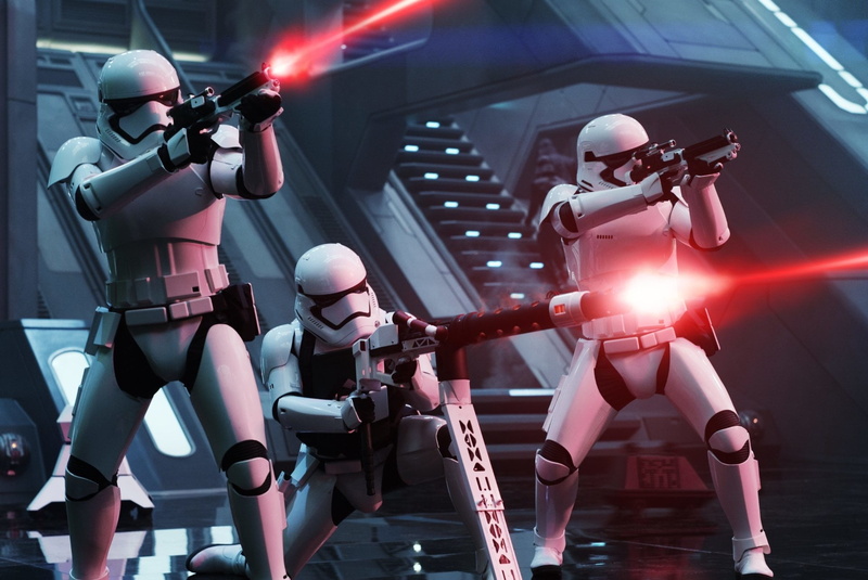 trooper, wars, digital, robot, outdoors, men, safety, Stormtrooper, 1080P, illuminated, protection, holding, people, security, occupation, architecture