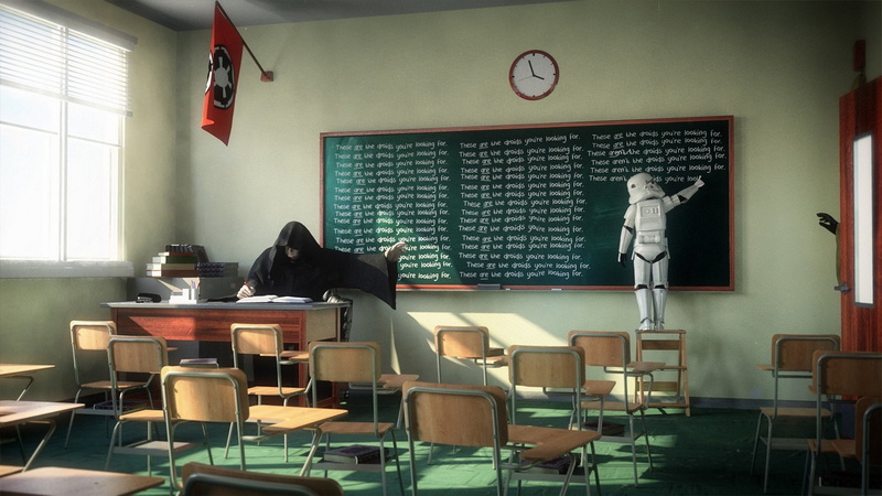 1080P, death, chalk, star, trooper, classroom, wars, storm, artwork, blackboards