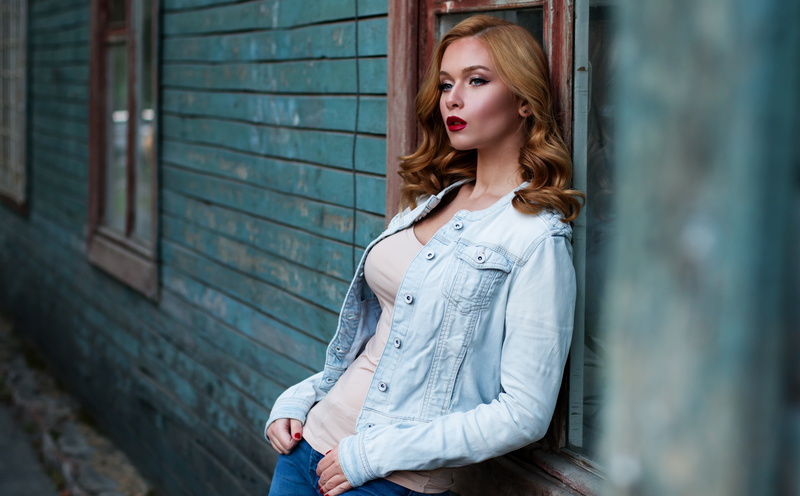 Model, Professional, woodenwall, redlips, redhair, Female, Girls, makeup, Portrait, Beauty, Girl, People, Fashion, 5K, Russian